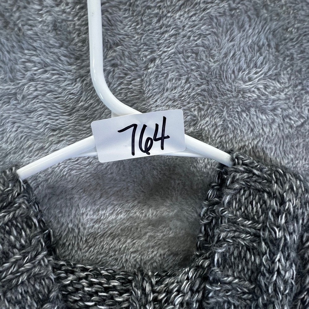 Carolyn Taylor Womens‎ L Gray Marled Knit Hooded Cardigan Grandma Gorpcore Cozy - Picture 6 of 6